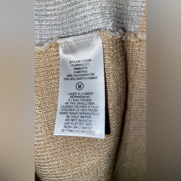 Women’s CYRUS‎ colorblock gray beige brown waffled buttoned Cardigan size Medium - Picture 7 of 12